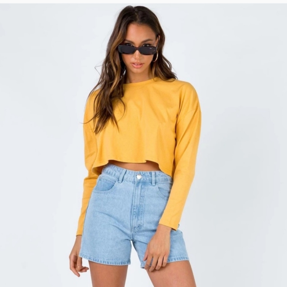 Princess Polly The Kit Top in Mustard Size XXS